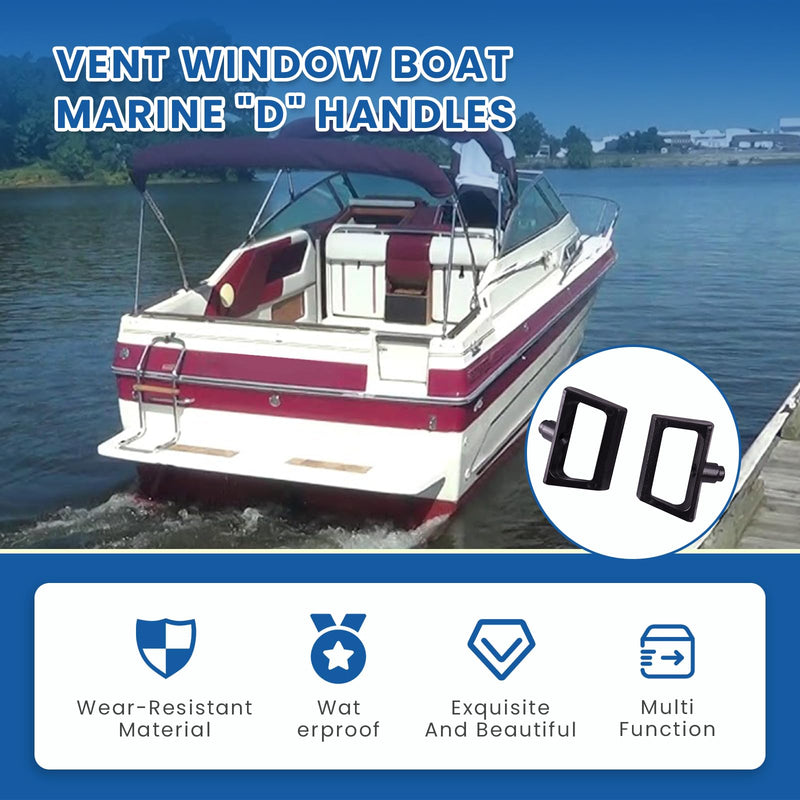 2Pcs Boat Side Vent Window D Handle Turn Lock Handle Compatible with Bayliner Century Thompson Sea Ray Boats (Only the Handle)
