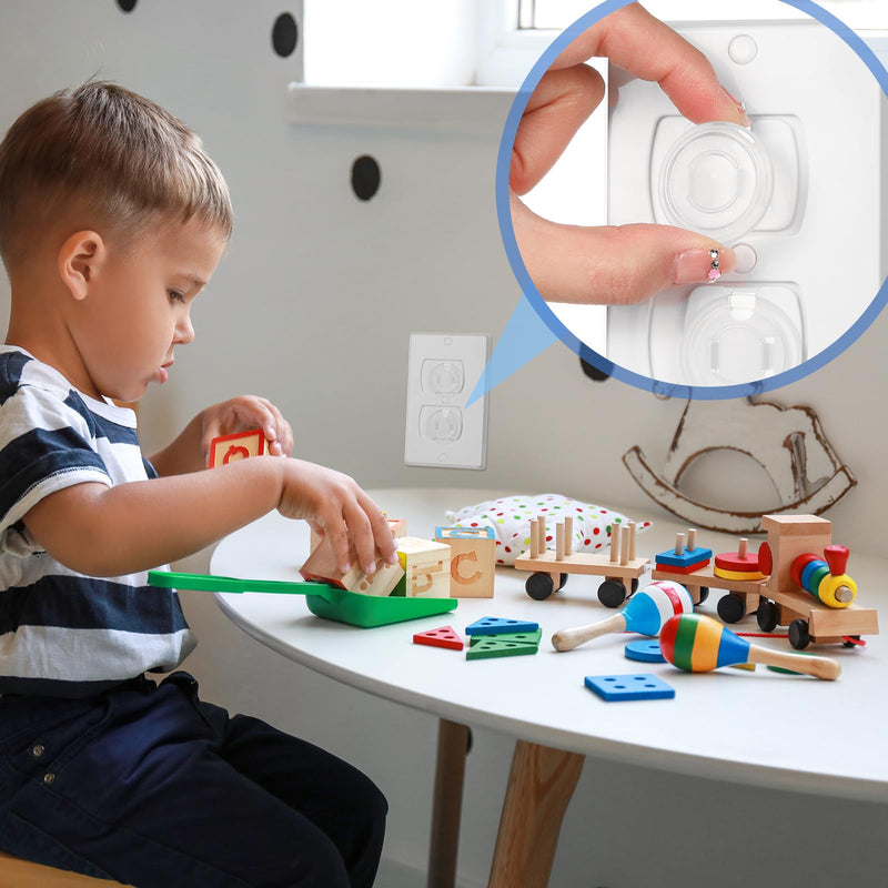 Thyle 100 Pcs Outlet Covers Bulk Child Baby Proofing Proof Plug Covers for Electrical Outlets Easy Install Socket Sturdy Safe Secure Baby Proofing Kit for Home Office Bulk(2 Prong) 2 Prong