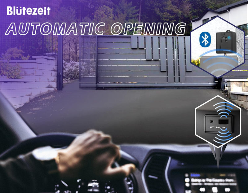 Blütezeit Vehicle Exit Sensor 2.4G Bluetooth, Driveway Gate Vehicle Exit Wand Detector Car Link USB for Sliding Gate Motor/Swing Gates/Garage Door Opener Access System Automatic Opening/Closing Sensor + 2pcs USB