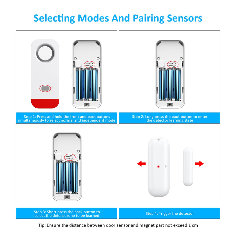Door Chime When Opened, Window and Door Opening Sensor Alarm for Home Security / Kids Safety / Business Entering, 120dB Burglar Alert, 500FT-Range 52-Tunes 5-Volume, 1 Receiver + 2 Sensors, White