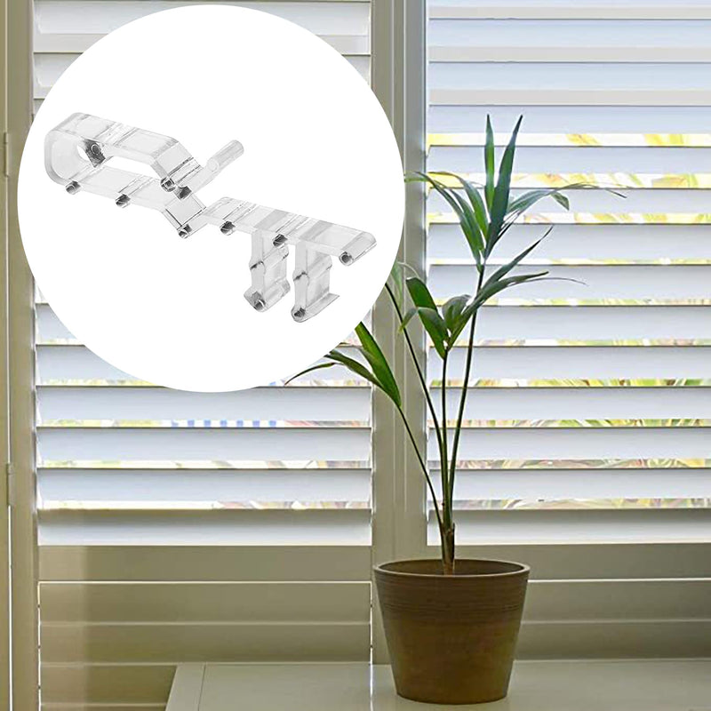 12pcs 2-1/8 inch Valance Clips for Blinds, Hidden Channel Valance Clips, Clear Plastic Valance Clips for The Valance with a Groove in The Back, Blind Cover Clips