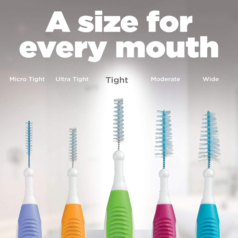 GUM Proxabrush Go-Betweens - Tight - Interdental Brushes - Soft Bristled Dental Picks for Plaque Removal Health - Safe for Braces & Dental Devices, 10ct (4pk) 10 Count (Pack of 4)