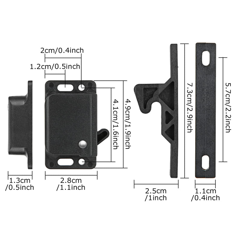 20 Pack Cabinet Door Latch RV Drawer Latch 10 LBS Pull Force RV Drawer Latches and Catches, Push to Close Grabber Catches for RV, Camper, Trailer, Motor Home, Kitchen, Motorhomes, Boats