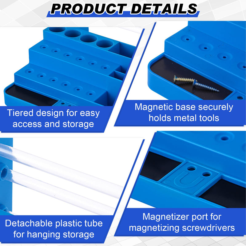 Leinuosen Solder Dispenser Soldering Tools Organizer Reel Stand Non Slip Solder Wire, Flux, Paste and Small Parts Storage Box with Anti Skid Feet(Blue) Blue