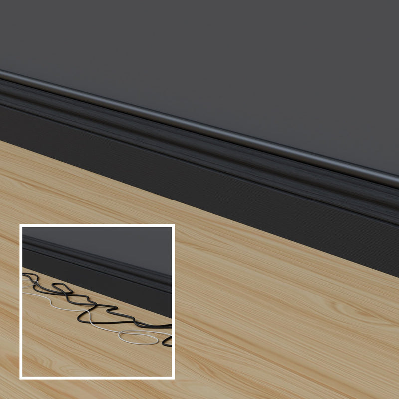 D-Line 157in Cord Hider Kit, Patented Cable Cover, Hide Wires on Wall, Channel for TV Mount Cords, Raceway Wire Hiders, Paintable, Adhesive, Half Round, 10x 0.78in W x 0.39in H x 15.7in L, Black 0.78in (W) x 0.39in (H)