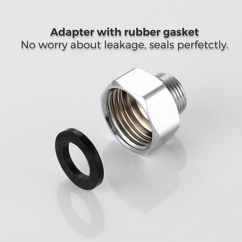 Water Line Adapter, 4 PCS Pipe Fittings in 1/2" Female to 3/8" Male Reducer Adapter, Compression Fitting for Kitchen Bathroom Faucet Supply Hose, Stop Valve Adapter, Pipe Connector With Rubber Washer
