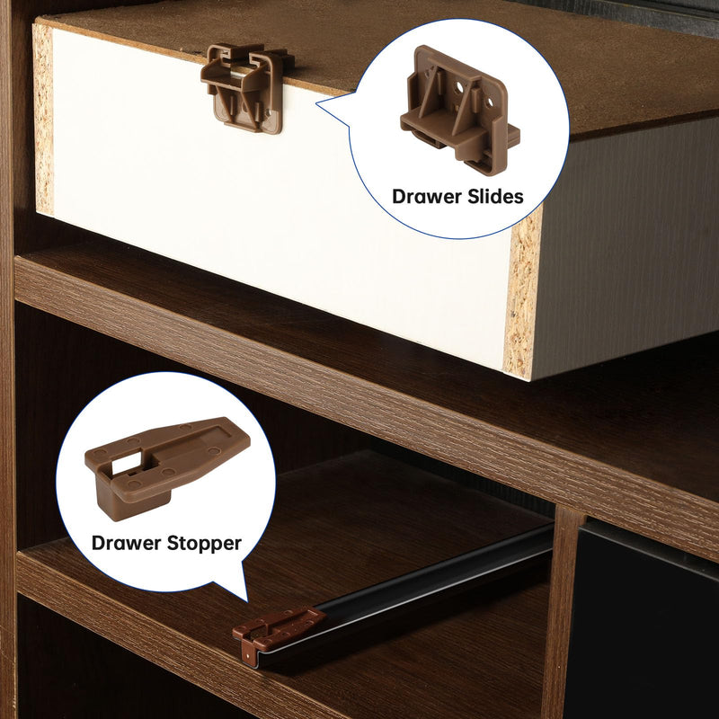 LONTAN DGSL01 Plastic Drawer Slides and Guides 2 Pack Drawer Replacement Part for Center Mount Drawer Slides Plastic Drawer Guides for Dresser Classic