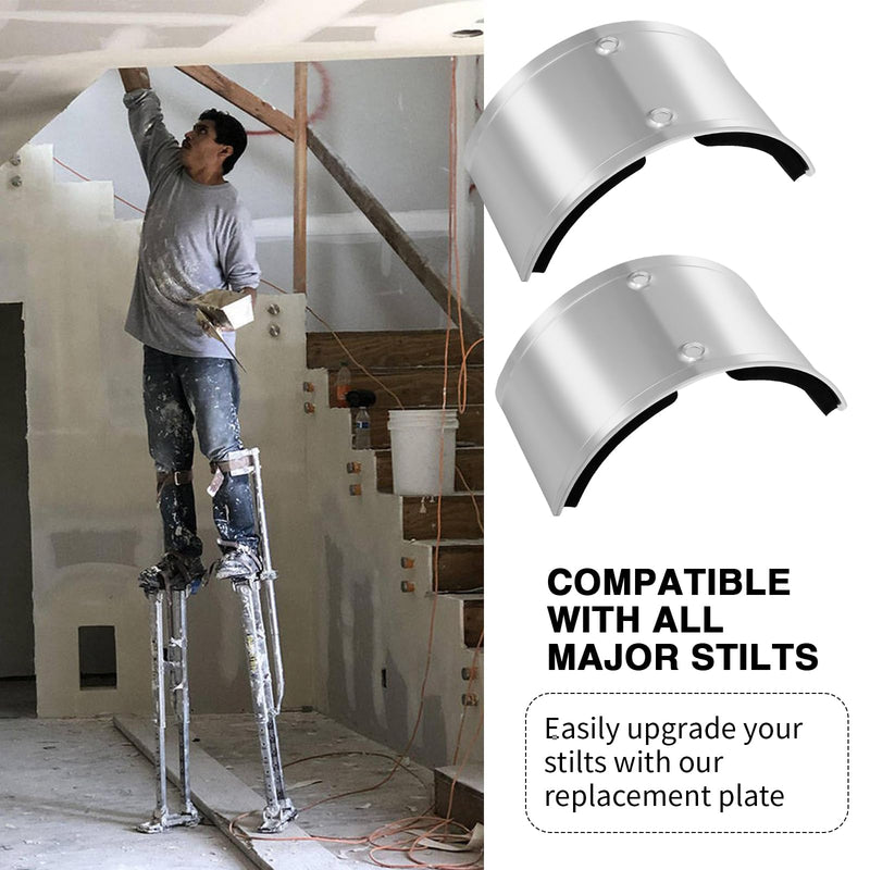 2PCS Drywall Stilt Replacement Parts, Aluminum Alloy Stilt Accessories, Curved Leg Plates for Home Improvement, Plastering, Painting, Wiring 2PCS