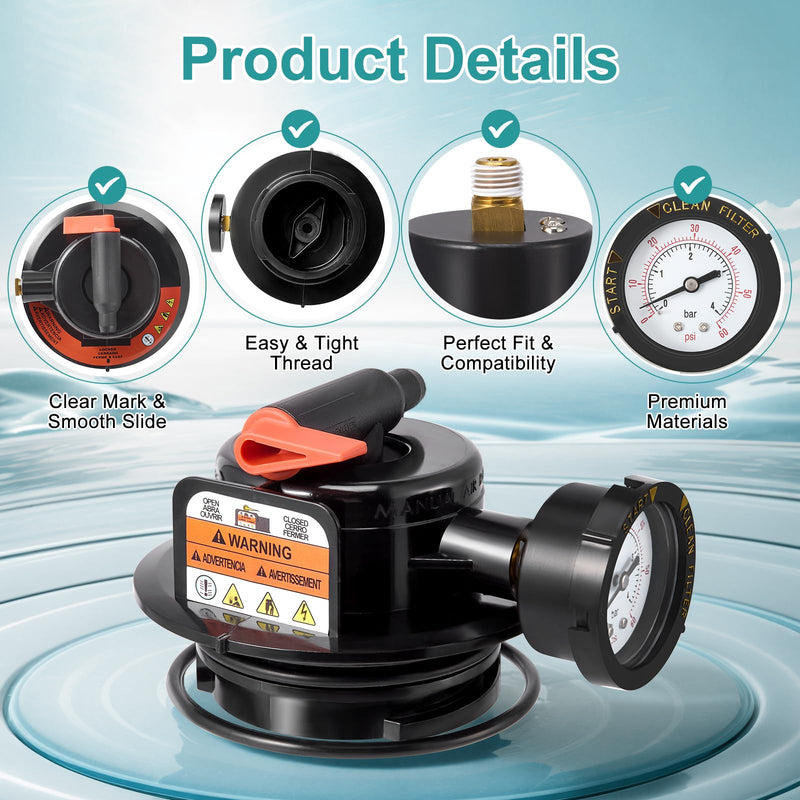 DEX2420MAR2 Manual Air Relief Assembly, 2420MAR2 Air Relief Valve Compatible with Hayward DE and Cartridge Pool Filter - Works with Pro Grid, Swim Clear and Swimclear Cartridge Filters