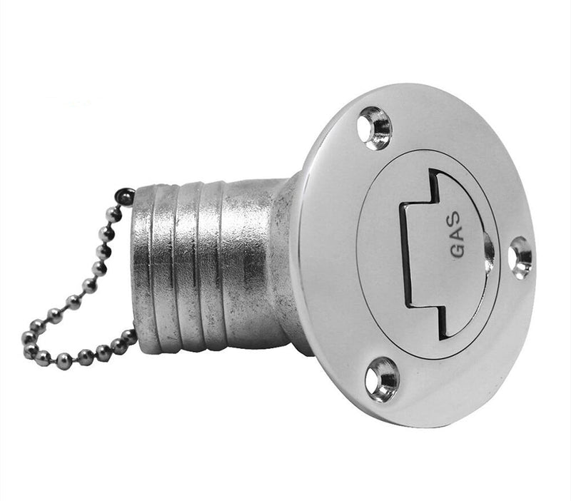 1.5" 38mm Angled Neck Marine Stainless Steel 316 Keyless Cap for Boat Yacht RV Trucks Tractors,Boat Hardware accessories Socket yacht with Rubber Gasket (Option: Gas, 1.5" /38mm) Option: Gas