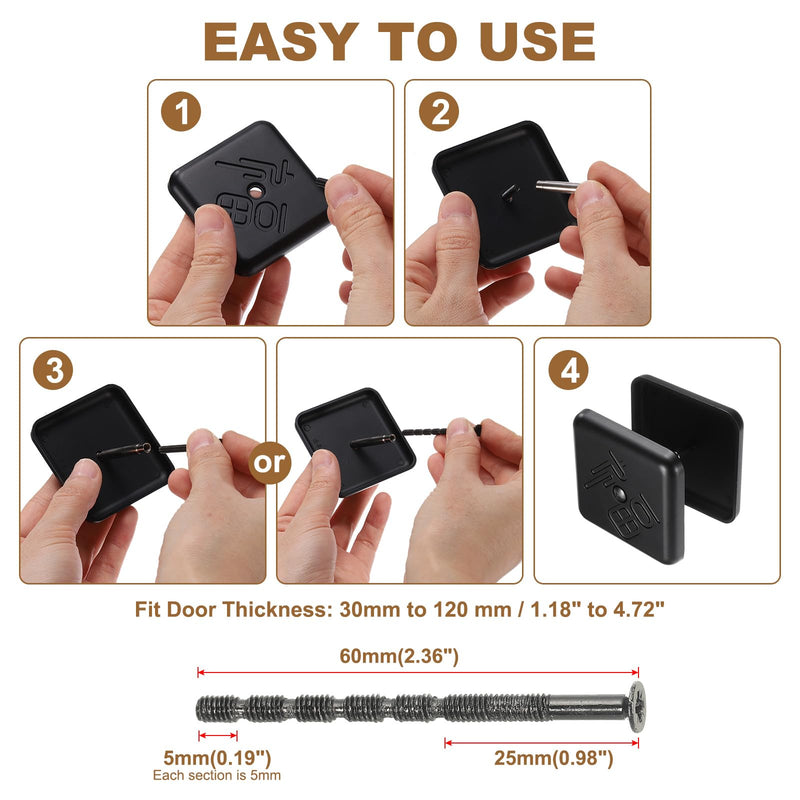 PATIKIL Door Hole Cover Plate, 1-3/16 Inch Zinc Alloy Square Deadbolt Knobs Fixing Cover Fits Doors 1-3/16" to 4-3/4" Thick for Hole Filling Decoration, Bronze