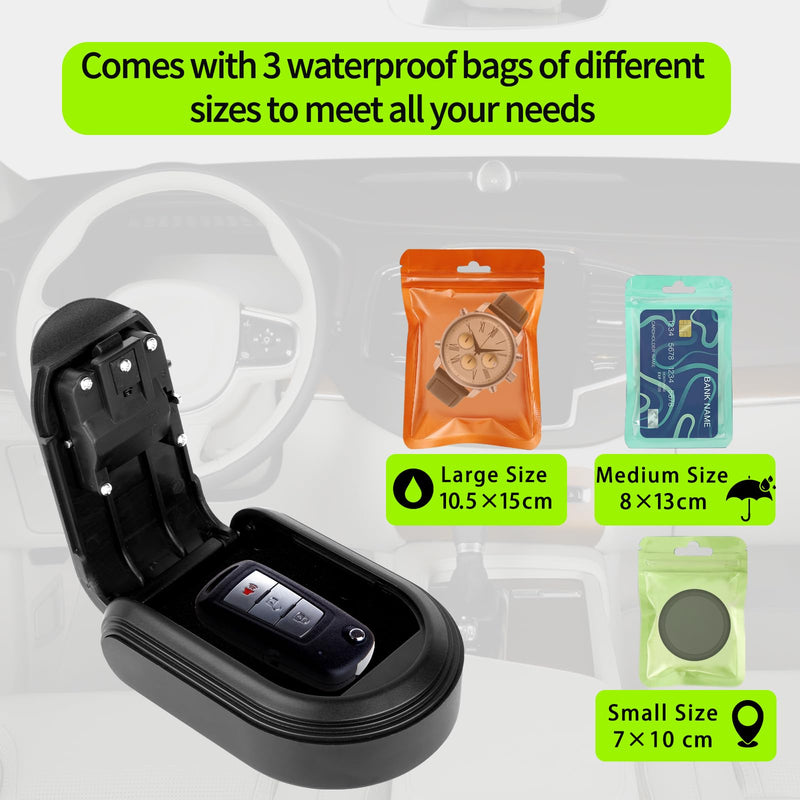Magnetic Key Box with Combination Lock, 5 Strong Magnets, Black, Stores Spare Keys Indoors and Outdoors, Under Car Key Lock Box A-Black 1 Pcs