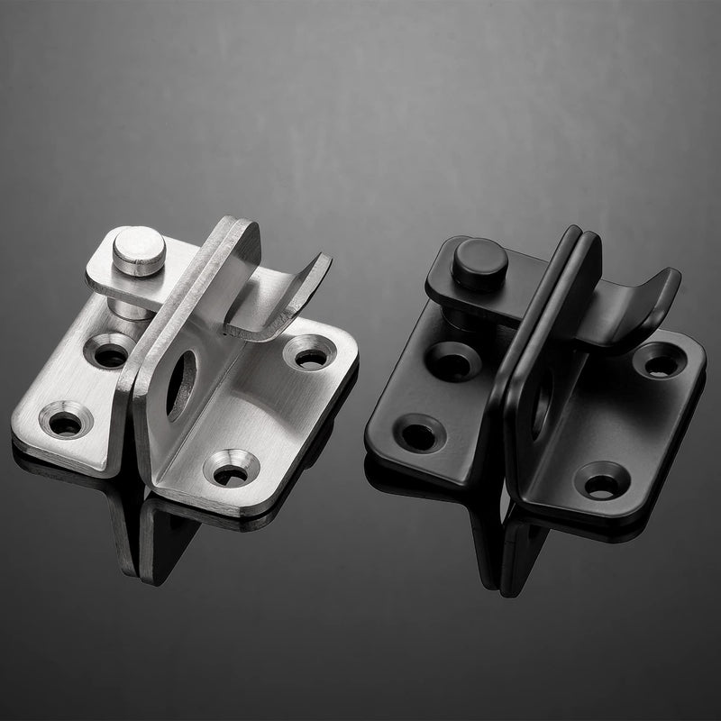 2 Packs Flip Latches，1.81” x 1.77”Black Stainless Steel Thickened Heavy Duty Hasp barn gate flip Door Latch Bi-fold Door Lock,Sliding Door Antique Lock Wine Cabinet Closet Door Latches Small_Black_2 Pack