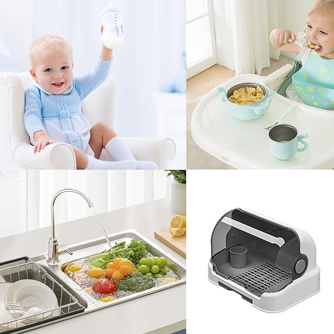 Baby Bottle Drying Rack, Portable Pacifier Drying Station, Baby Feeder Storage Box, Durable Toddler Drinkware Container, Multi-Use Infant Cup Protector, Dustproof Milk Dispenser for Home and Travel - NewNest Australia