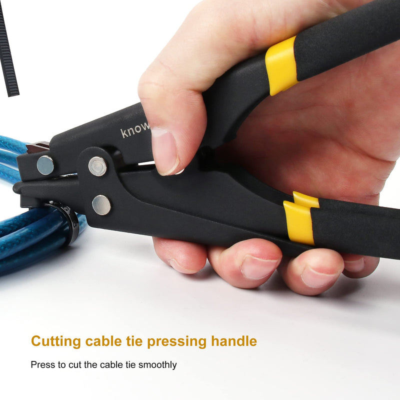Cable Tie Tool,Knoweasy Zip Tie Tool and Tensioning and Cutting Tool for Plastic or Nylon Cable Tie Black