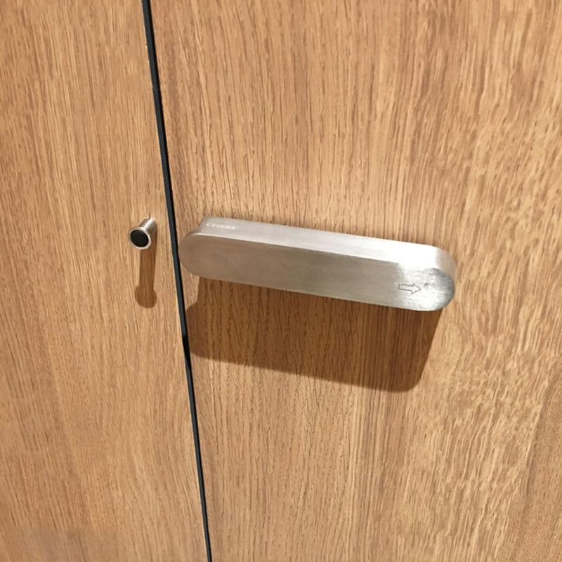 Door Lock Indicator,Bathroom Toilet Door Lock，Public Toilet Left and Right Push Lock withThe Vacant (Green) / Engaged (red) Indicator（Silver ）