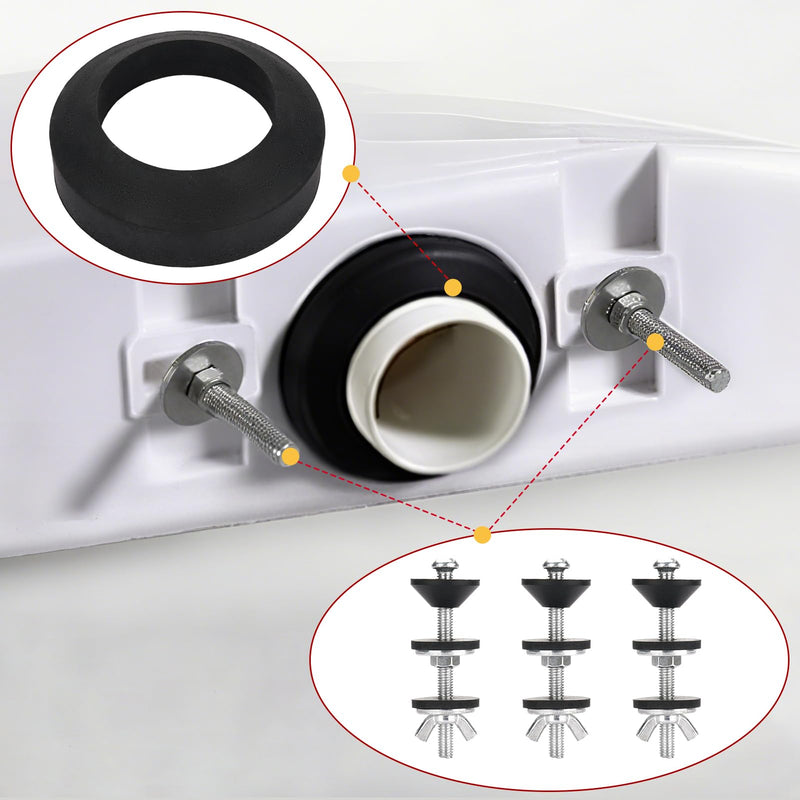 Toilet Flush Valve Replacement for Model # 211-11-1/2", Compatible with Mansfield 211,160 Series Toilet Tank for All Trip Levers, Comes with Toilet Tank to Bowl Gaskets with Brass Hardware Kits