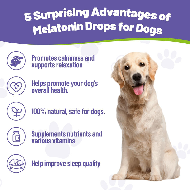 Melatonin for Dogs,Dog Sleep Aid,Calming for Dogs,Helps Restful Sleep, L-Theanine,Promotes Overall Well-Being,Multiple Vitamins,Suitable for All Dog,100% Natural 60ml