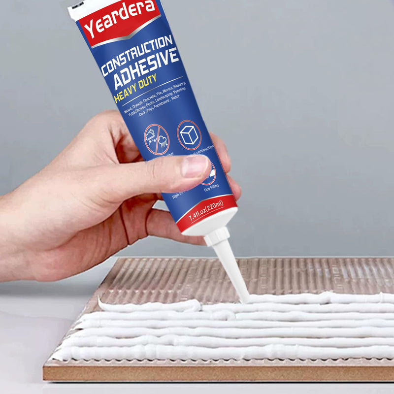 Heavy Duty Construction Adhesive, 7.4 Ounce Cement Glue Squeeze Tube, Versatile Construction Glue for Tile, Floor, Stone, Wood, Wall & More, Pack of 1 (CZJS-001) CZJS-001