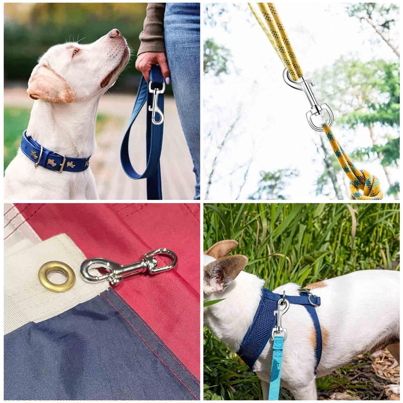 6 Pack Swivel Snap Hook Swivel Eye Bolt Snap Hook Swivel Eye Snaps Clips Swivel Snap Hooks for Pet Leash Scuba Diving Heavy Duty Eye Bolt Clips Single Ended Clip Hooks Dog Leash Clips Flag Clips