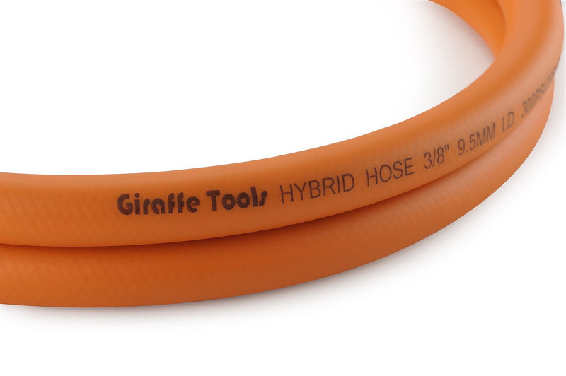 Giraffe Tools Hybrid Lead-in Air Hose, 3/8 inch x 6 ft, 1/4 in. MNPT Fittings, 300 PSI Heavy Duty, Lightweight Air Compressor Hose Short 3/8'' (inches)x6'(feet)