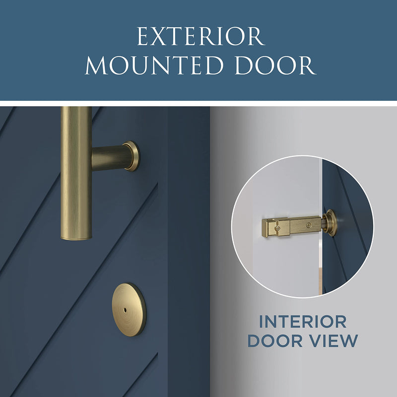 National Hardware N700-152 Barn Door Lock, Brushed Gold, 5" x 1-1/4" x 3/4" 1 Count (Pack of 1)