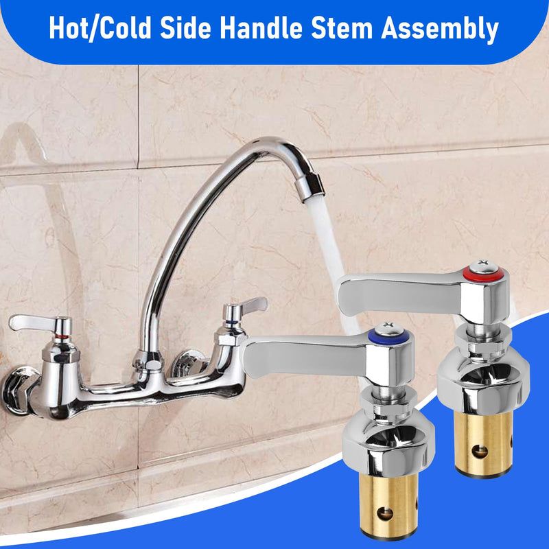 Handle Stem Assembly Hot & Cold Fits for T&S Brass Faucets Replace 002713-40 002714-40, Spindle Assembly Cartridge Faucet Valve Replacement Part