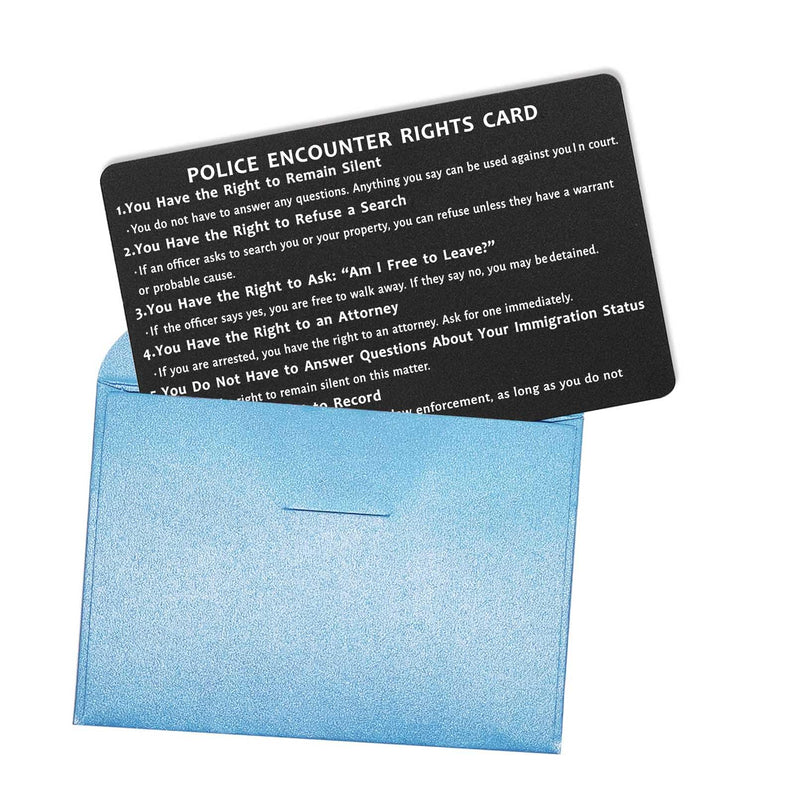 ABNTY Police Encounter Rights Card - Legal Rights Reminder for Immigrants & Citizens | Know Your Rights | Right to Remain Silent, Refuse Search, Record Police Interactions