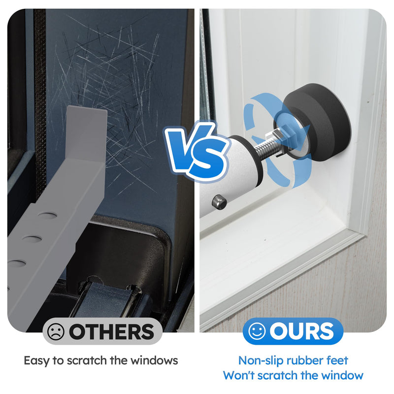 Short Window Security Bars, Sliding Door Security Bar, 11-18 inch Window AC Lock Bars Inside, Adjustable Window Burglar Bar for Child Safety, Window Stoppers for Sliding/Vertical Window - 1Pcs 11" to 18"-1 PCS