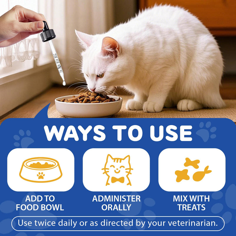 Taurine Supplement for Cats Liquid Drops – Supports Heart, Vision Health – 60mL Highly Absorbable for All Cats 12+ Weeks