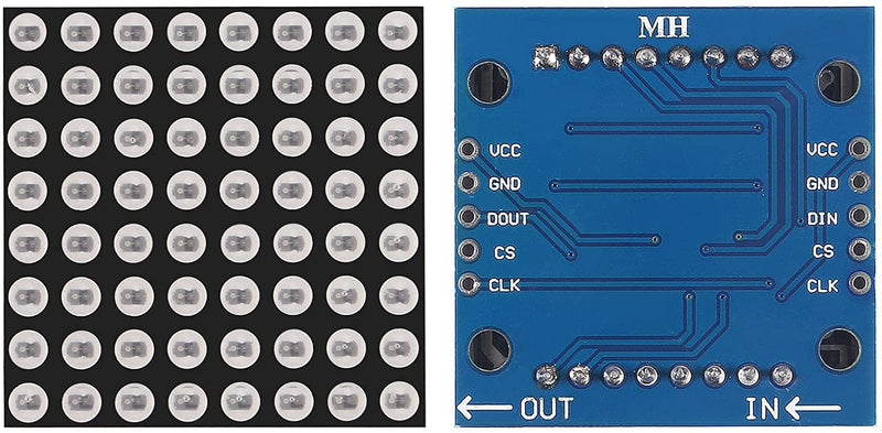 5PCS MAX7219 8x8 Dot Matrix LED Display Module 5V MCU Control MAX7219 8 * 8 LED Dot Matrix DIY Kit (Blue) Blue - NewNest Australia