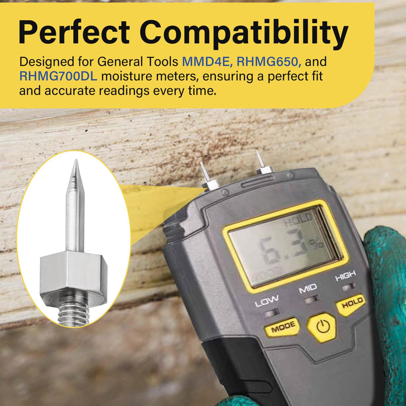 Moisture Meter PIN3 Pins Replacement for General Tools MMD4E, RHMG650 & RHMG700DL Moisture Meter - Set of 6 Pins