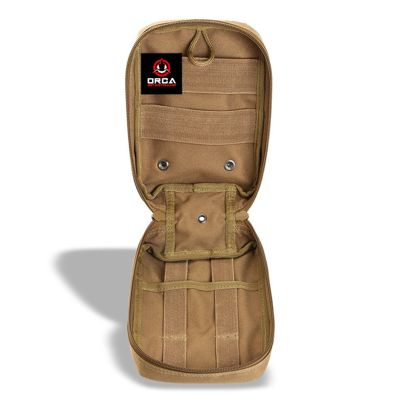 First Aid Molle Pouch - Heavy Duty IFAK Pouch - Empty Medical Pouch Ideal for Military Use EMTs Law Enforcement Camping and Hiking - Med Pouch for Optimal Organization Coyote
