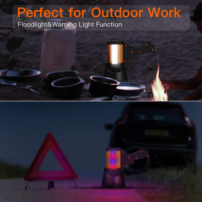 BUYSIGHT Rechargeable Spotlight,1000000 Lumens Spot Lights Hand held High lumens Large Flashlight Handheld Spotlight Lightweight and Super Bright Flashlight (Aluminium_Alloy Golden) Aluminium_Alloy Golden
