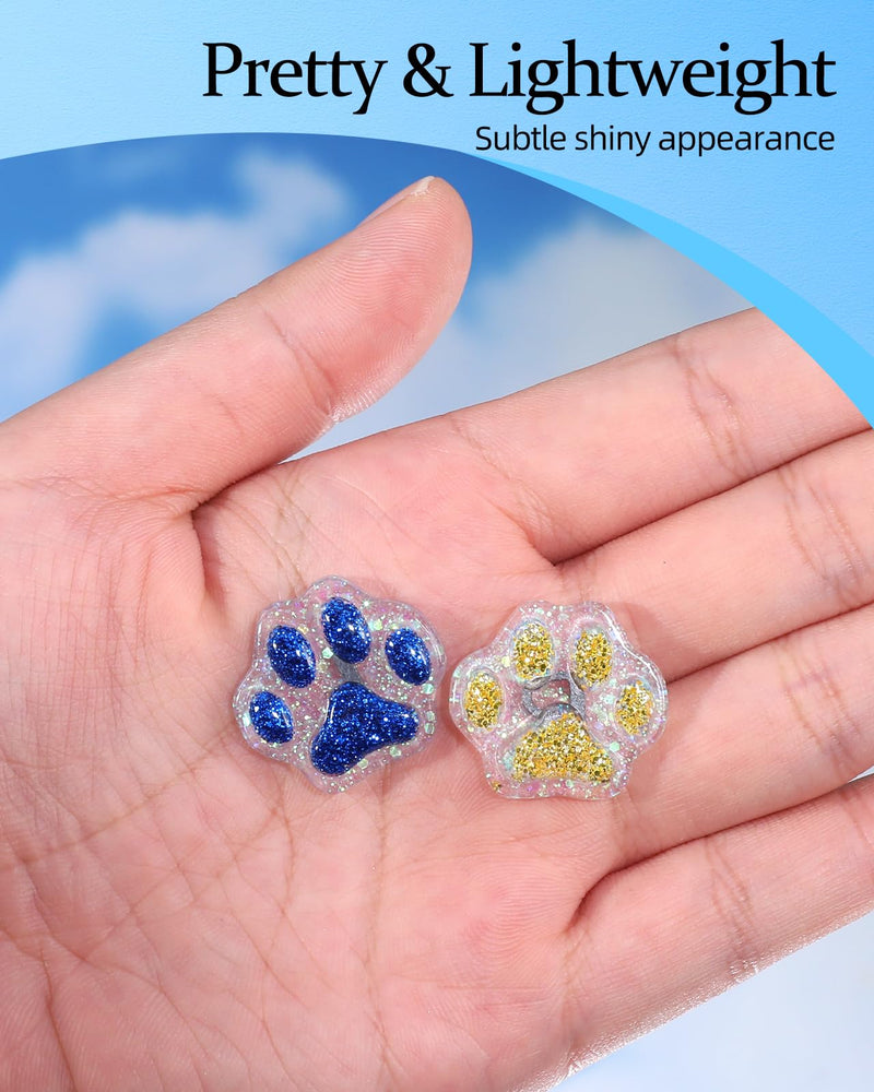 Plifal Xray Markers with Lead Initials Paw - X-ray Markers Glitter Blue & Yellow Resin Radiology with Letter Include Reusable Adhesive Tape to Nurse Radiologist Badge Reel Buddy, Easy to Identify Blue Yellow