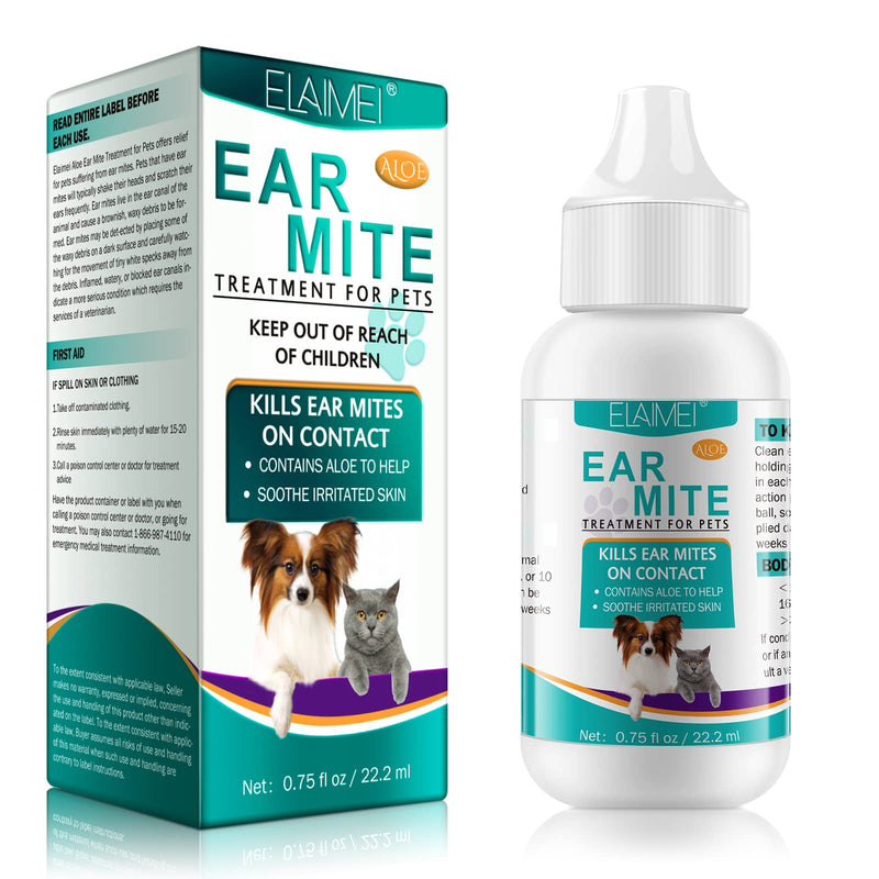 newseel Ear Mite Treatment for Dogs and Cats, Relief for Dogs and Cats Suffering from Ear Mites for Cats & Dog Yeast Infection, Pets Ear Cleaning Drops with Soothing Aloe (1)