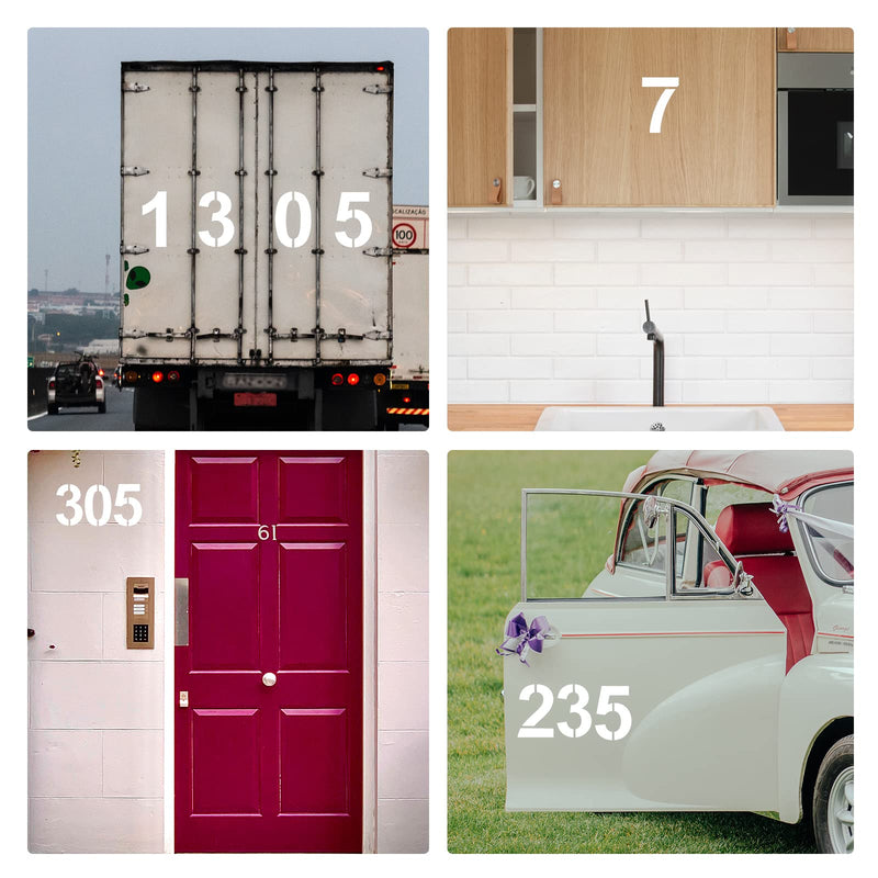 AIEX 8inch Large Number Stencils, Reusable Curb Address Numbers 10pcs Plastic Parking Stencils for Painting from 0 to 9 8 Inch