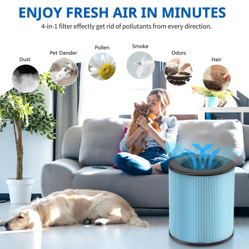 2 Pack MK03 Air Filter Replacement Compatible with MK03 Air Purifier
