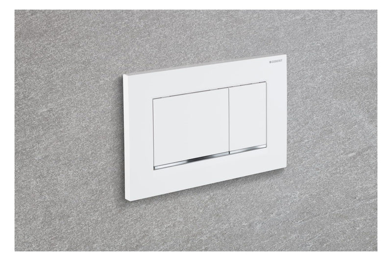Geberit G115883KJ1 Sigma 30 Dual Flush 1.6/0.8 GPF Actuator Plate White/Polished Chrome