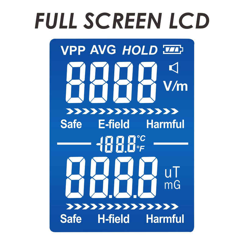 EMF Meter Rechargeable Digital Electromagnetic Field Radiation Detector with Color-Screen Display and Sound-Light Alarm for Electric Magnetic Field Inspection, Home, Office and Ghost Hunting