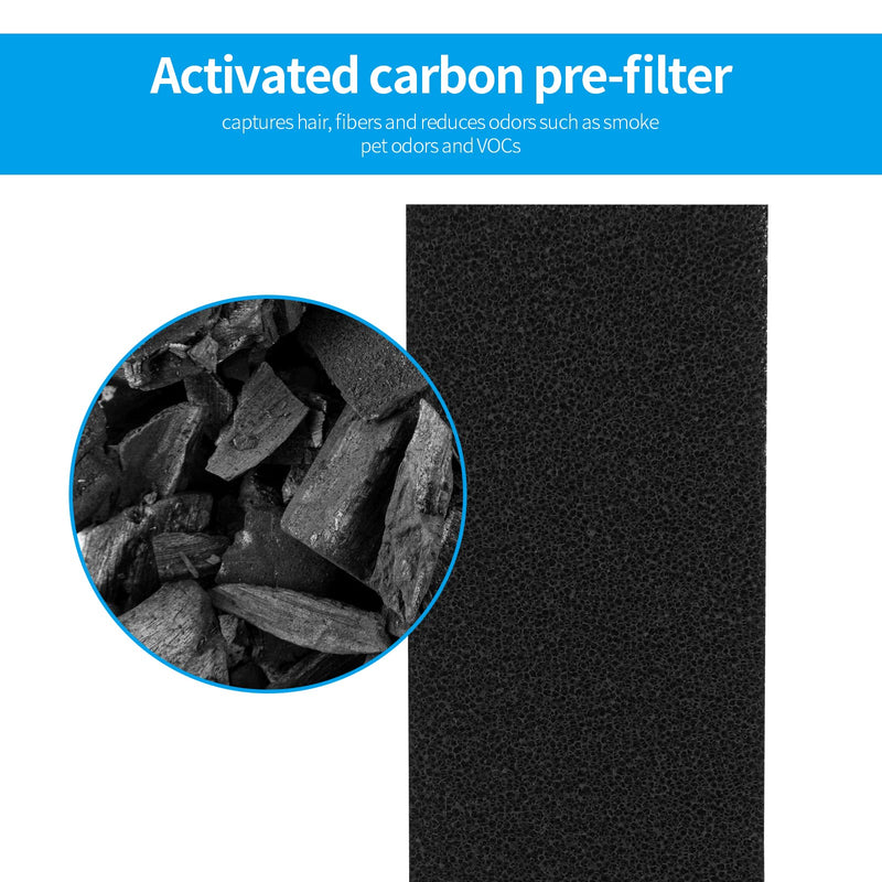 C545 Replacement Filter Compatible with Winix C545 Air Purifier, Filter S, Part Number 1712-0096-00, 4×Filters + 4×Activated Carbon Pre-Filters 4-Pack