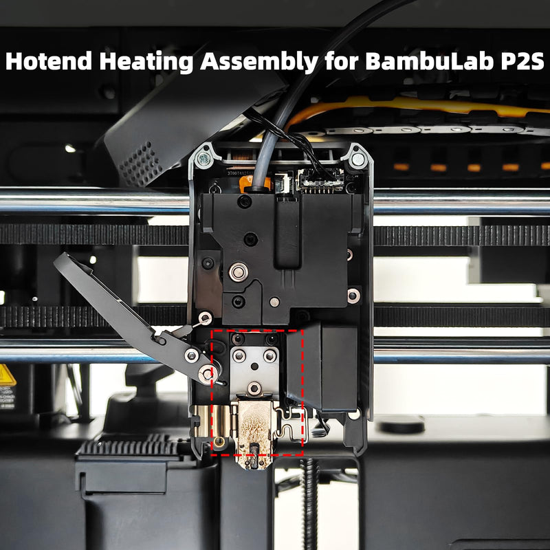 Orignall Hotend Heating Assembly for BambuLab P2S: Quick-Change Replacement with Ceramic Heater Cartridge Thermistor and Mounting Base Clip 3D Printer Accessories