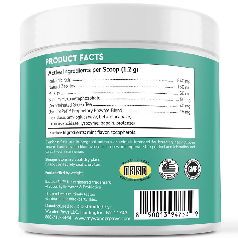 Premium Dog Dental Powder – Advanced Dog Teeth Cleaning Powder For Plaque & Tartar Removal– Dental Powder For Dogs With Kelp, Enzymes & Herbs – Breath Freshener For Plaque, Tartar & Oral Health–2.54oz