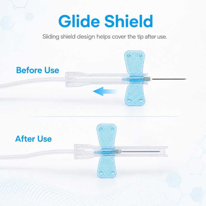 100 Sets 23Ga x 3/4" (19mm), 12'' (30cm) Tube, Luer Adpt, Industrial Lab Supplies Dispensing Accessory, Individually Packaged