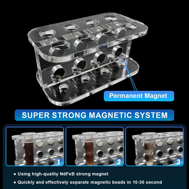 Magnetic Rack Separator for DNA, RNA or proteins Purification, Made for 5ml centrifuge Tubes, 8-Wells 5ml 8-well