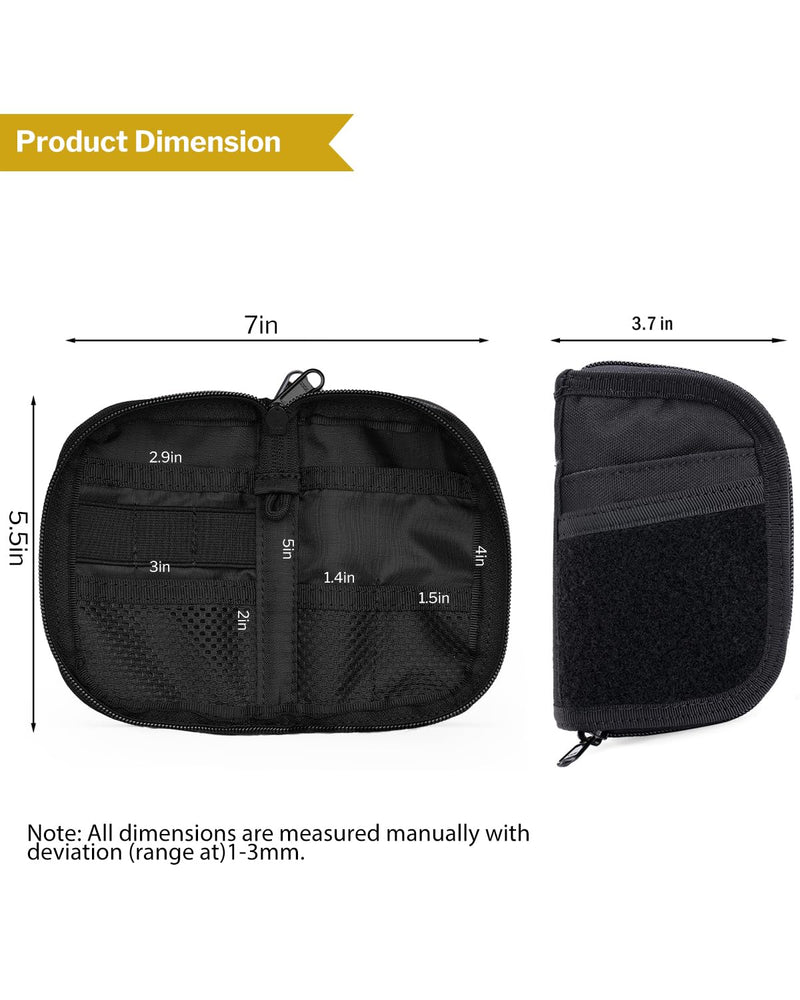 VIPERADE VE10 EDC Pouch, Pocket Organizer for Men, EDC Pocket Organizer, EDC Organizer Pouch with 7 Pockets, EDC Pouch Organizer, Utility EDC Pocket Pouch for Multitools, EDC Gears Black