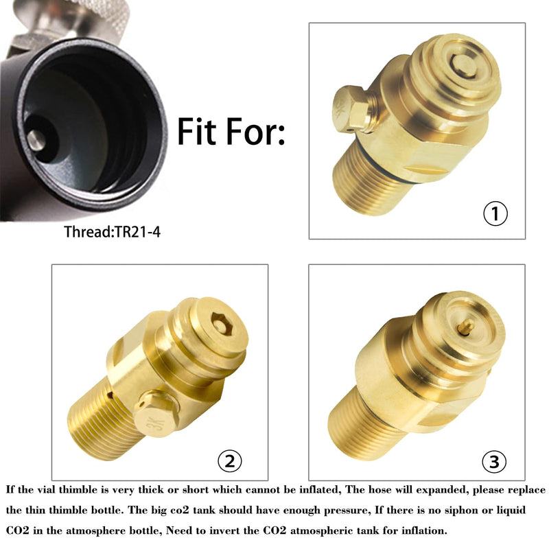 CGA320 Soda Machine blue Co2 Bottle Cylinder Refill Adapter Hose,For Refill blue Co2 Tank Bottle(CGA320 to TR21-4, Dual Valve With Gauge) (36In)