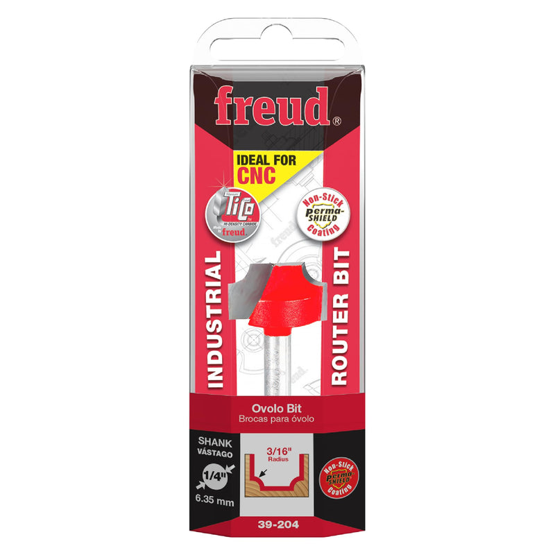 Freud 39-204: 3/16" Radius Ovolo Bit with 1/4" Shank