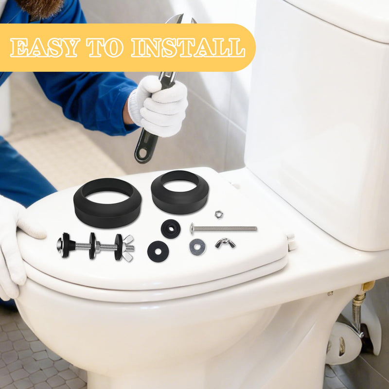 Universal Toilet Tank to Bowl Gaskets Kit, 4 PCS 2.75‘’ Heavy Duty Toilet Tank Bolts Replacement, Fits Most 2-Inch and 3-Inch Leak Resistance Toilet Flush Valve Opening