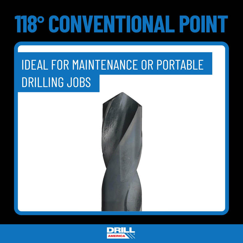 Drill America - POU1/2NPTW/DRILL 1/2" Carbon Steel NPT Pipe Tap and 23/32" High Speed Steel Drill Bit Set, POU Series 1/2" NPT 1/2" NPT Tap - 23/32" Drill